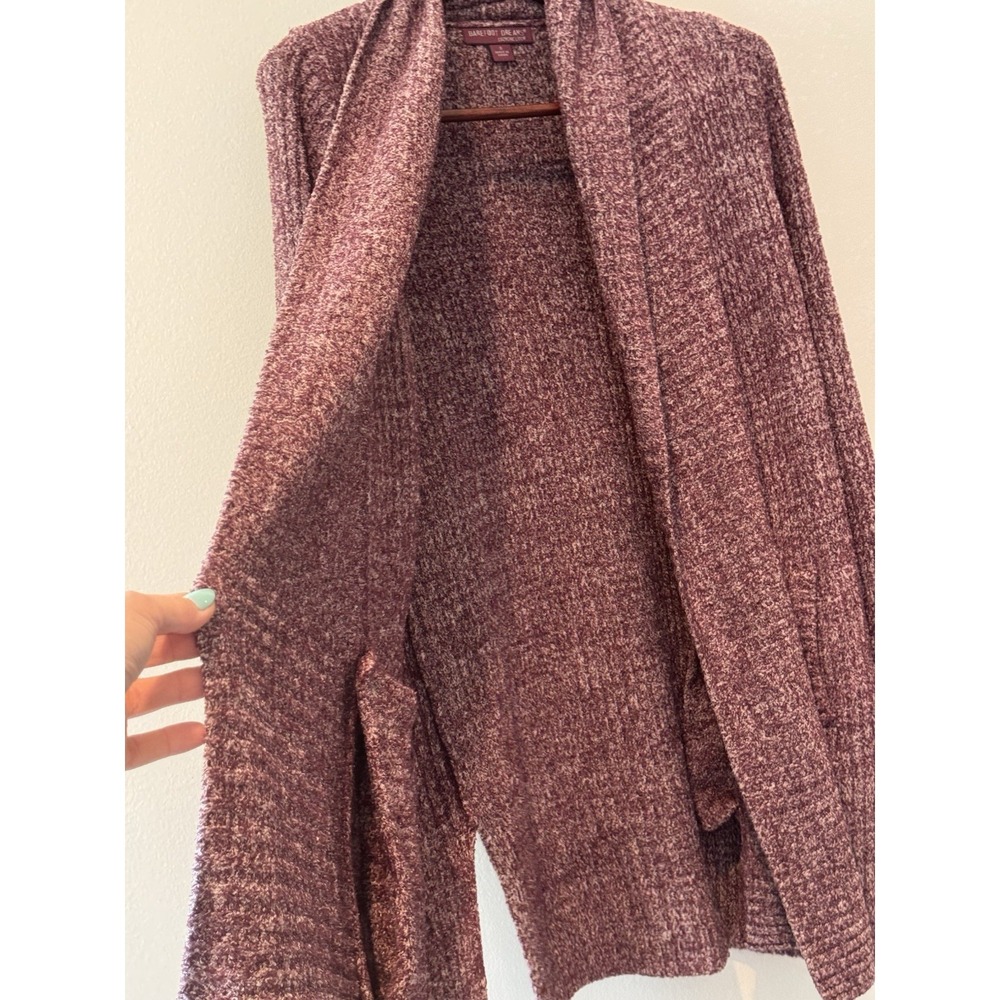Barefoot Dreams CozyChic Lite Montecito Cardigan Burgundy Open Front S - Picture 5 of 6